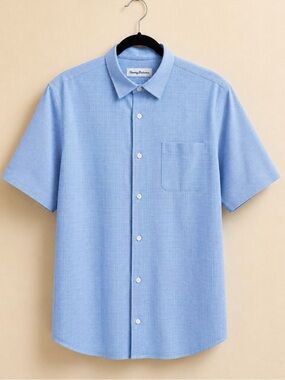 EUCTommy Bahama Sky Blue Short-Sleeve Button-Down Shirt